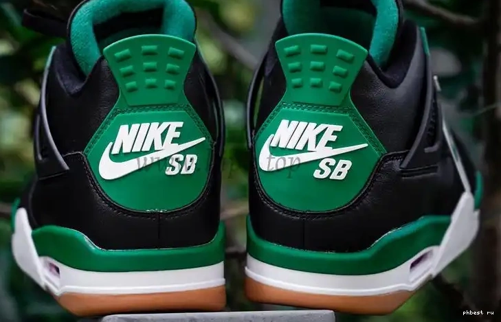RETAIL GOD TO PK Black Jordan 4 Green SHIP SB MATERIALS READY Retro 0511